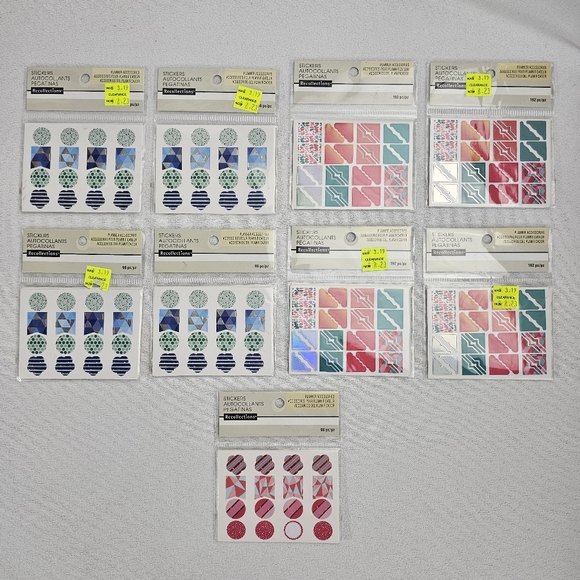 Lot Of Scrapbooking/Planner Accessories - Stickers Epoxy Shapes Button Brads - Picture 7 of 15